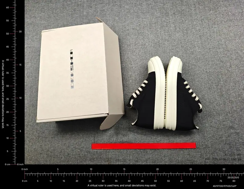 Rick Owens Ramones Low Black Milk foto QC real 2