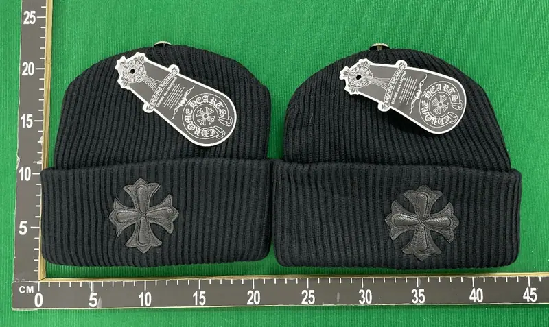 Chrome Hearts Beanie — Black/Silver foto QC real 1
