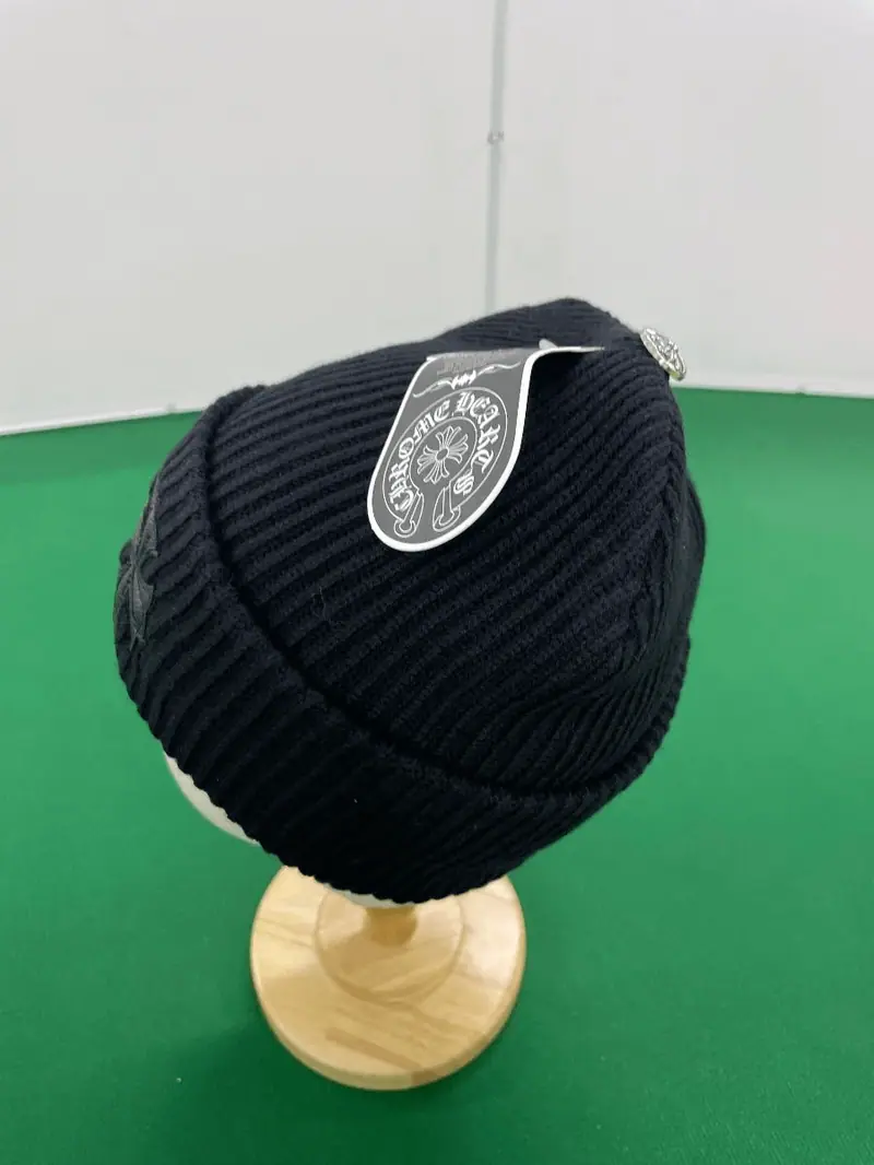 Chrome Hearts Beanie — Black/Silver foto QC real 3