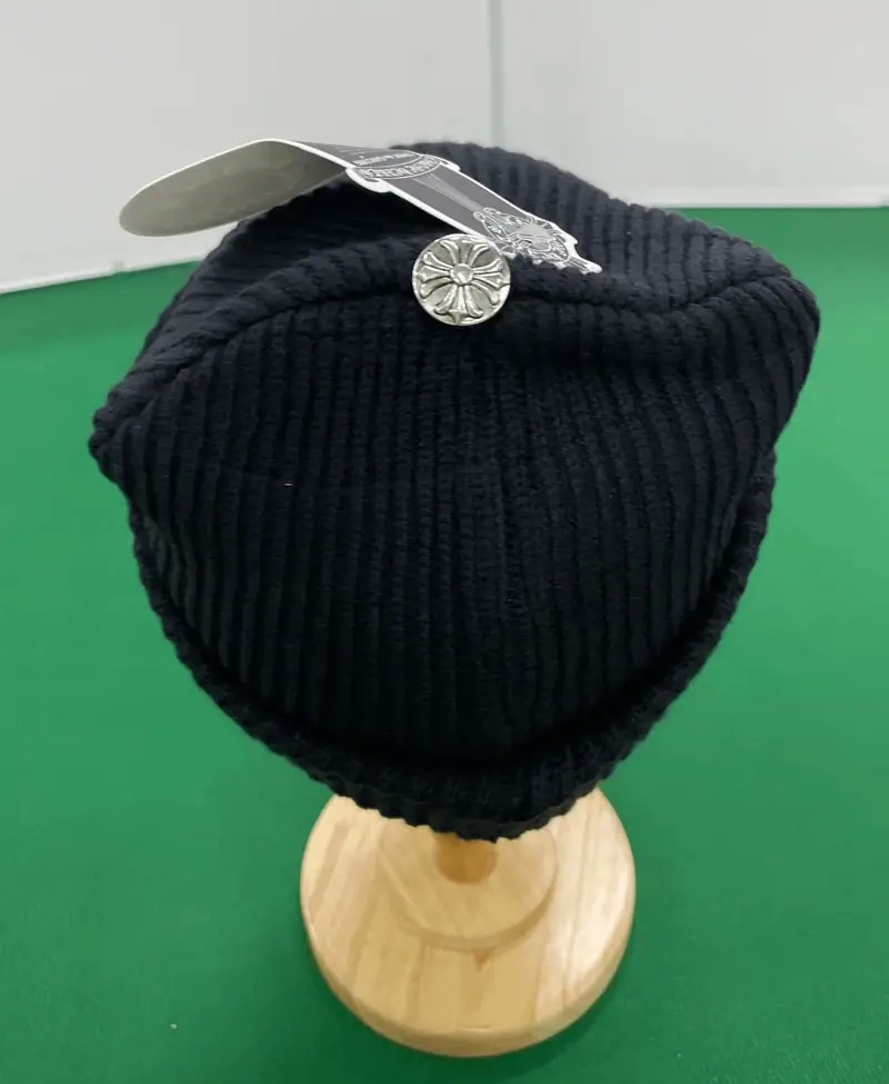 Chrome Hearts Beanie — Black/Silver foto QC real 4