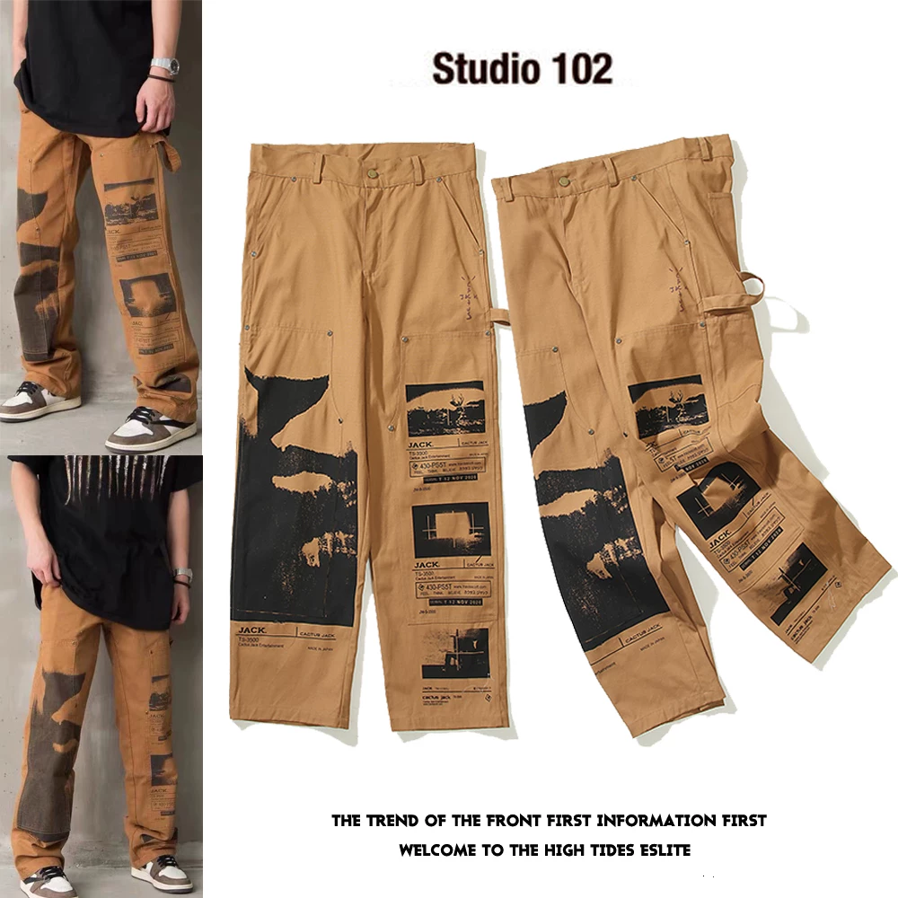 Travis Scott Cactus Jack Ps System Work Pants Workwear Casual Trousers photo 2