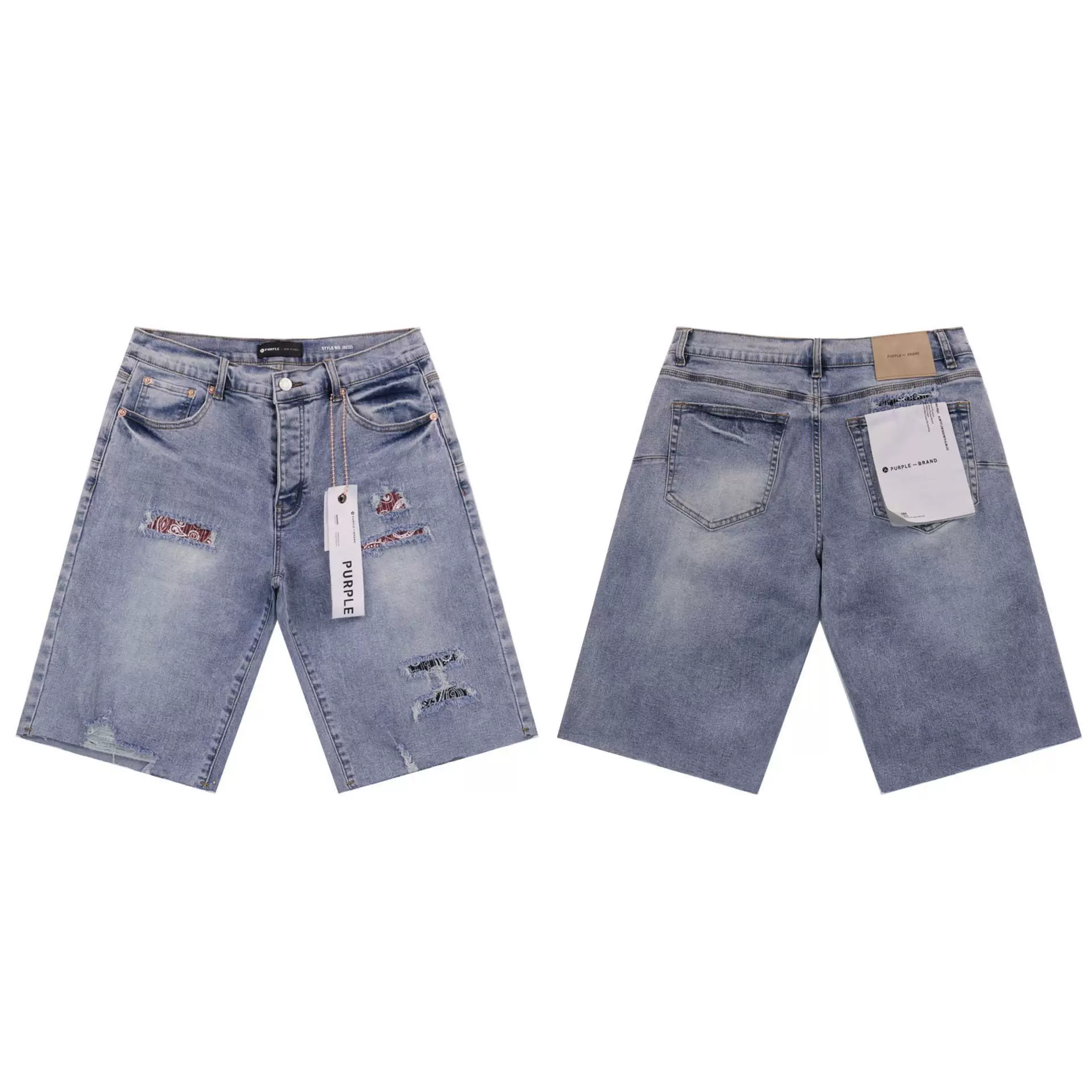2024 American Style Trendy Brand Ripped Patchwork Ash Gray Men S Casual photo 12