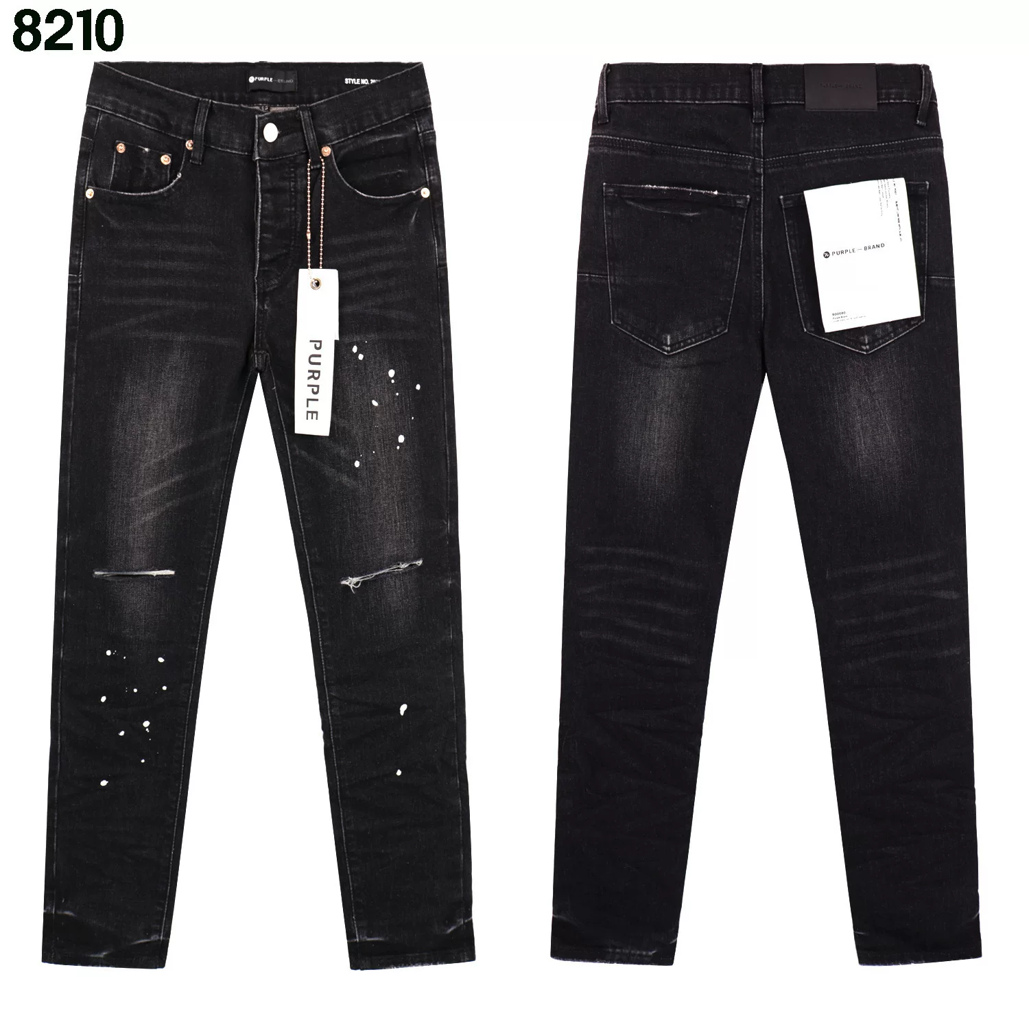 2024 American Style Trendy Brand Ripped Patchwork Ash Gray Men S Casual photo 6