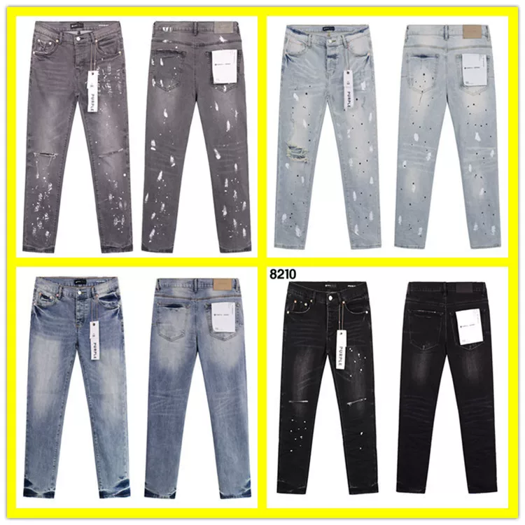 2024 American Style Trendy Brand Ripped Patchwork Ash Gray Men S Casual photo 1