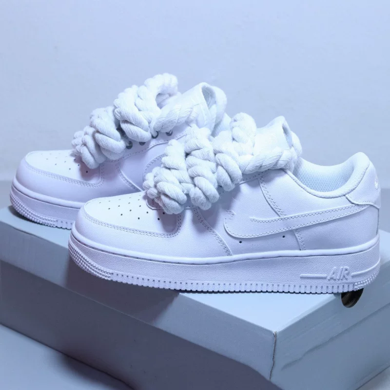 Af1 Hemp Rope Sneakers With Thick Laces Women S Sports photo 25