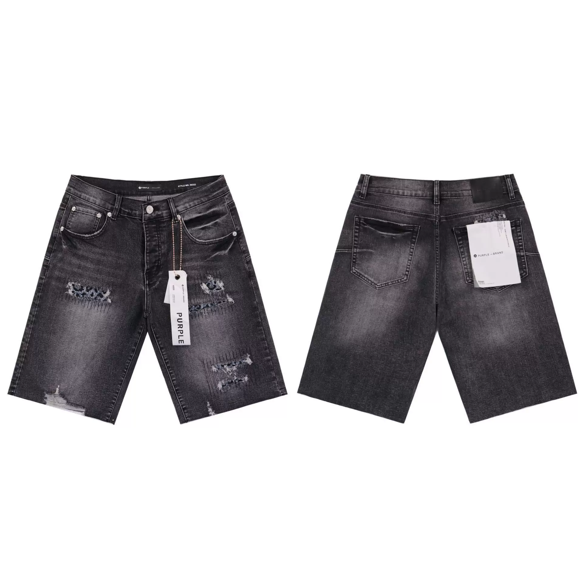 2024 American Style Trendy Brand Ripped Patchwork Ash Gray Men S Casual photo 13