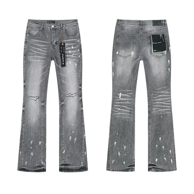 2024 American Style Trendy Brand Ripped Patchwork Ash Gray Men S Casual photo 23