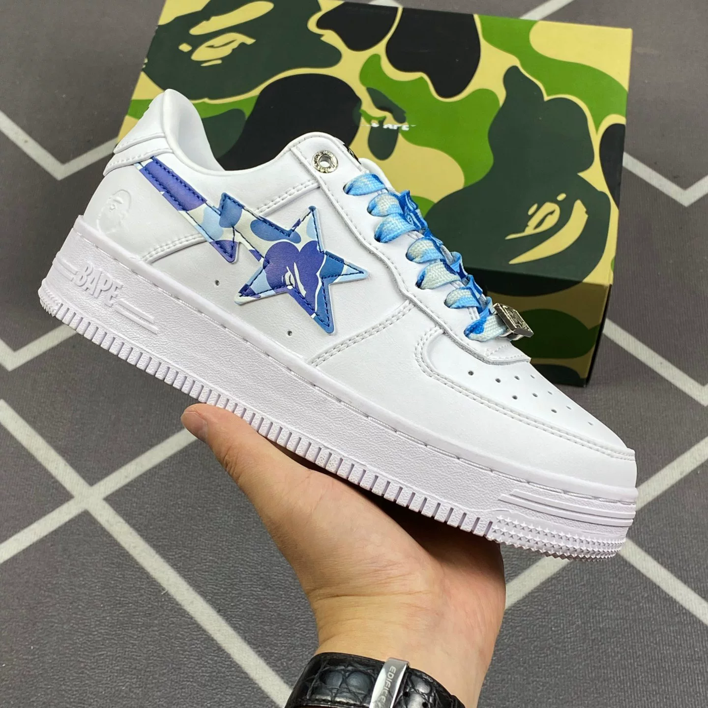 Bapegoose Sta Camouflage Street Fashion Vibe Couple Shoes photo 9