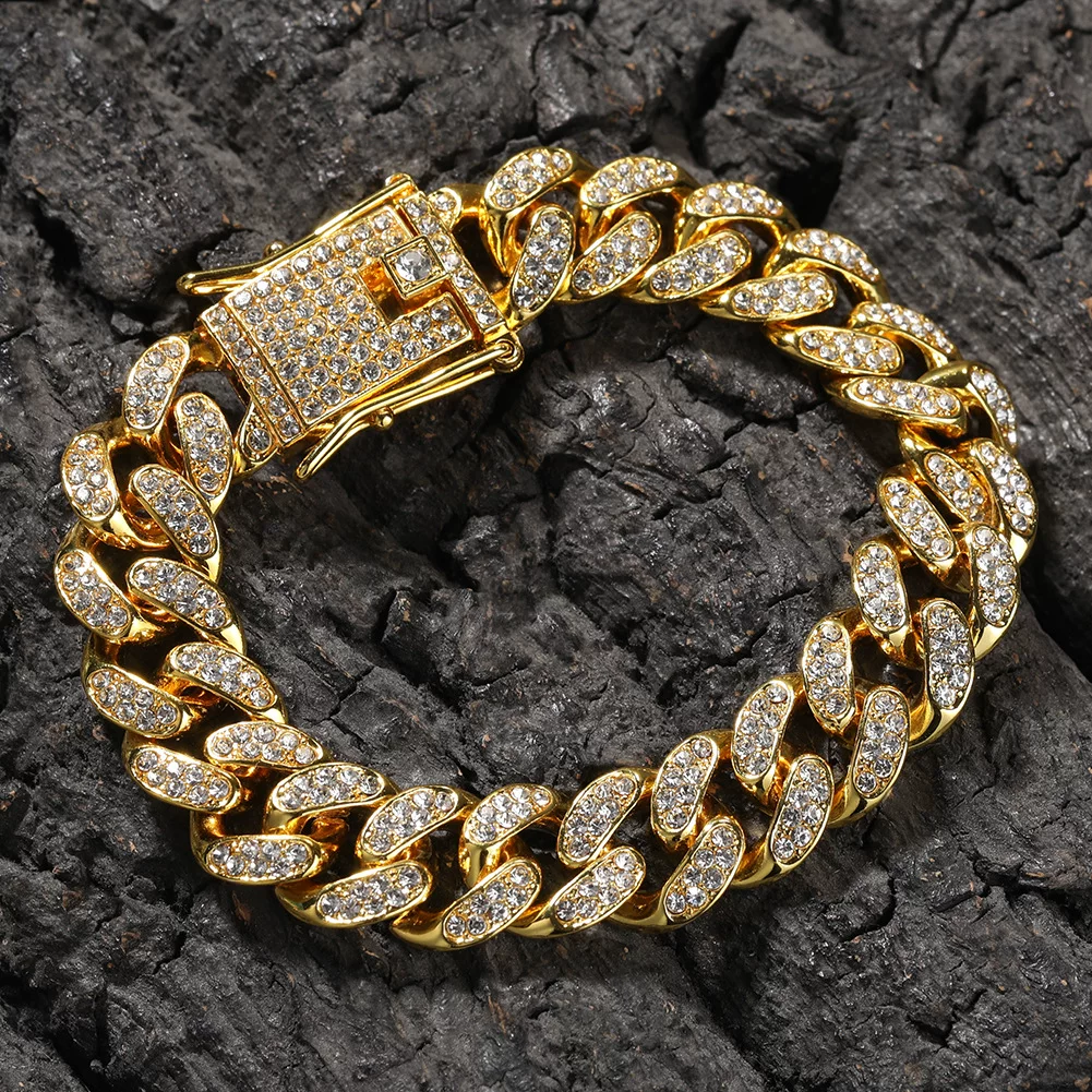 New Hip Hop 12Mm Alloy Bracelet For Men Fashionable And photo 2
