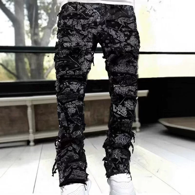 New Style Men S Straight Leg Jeans European And American Street photo 16