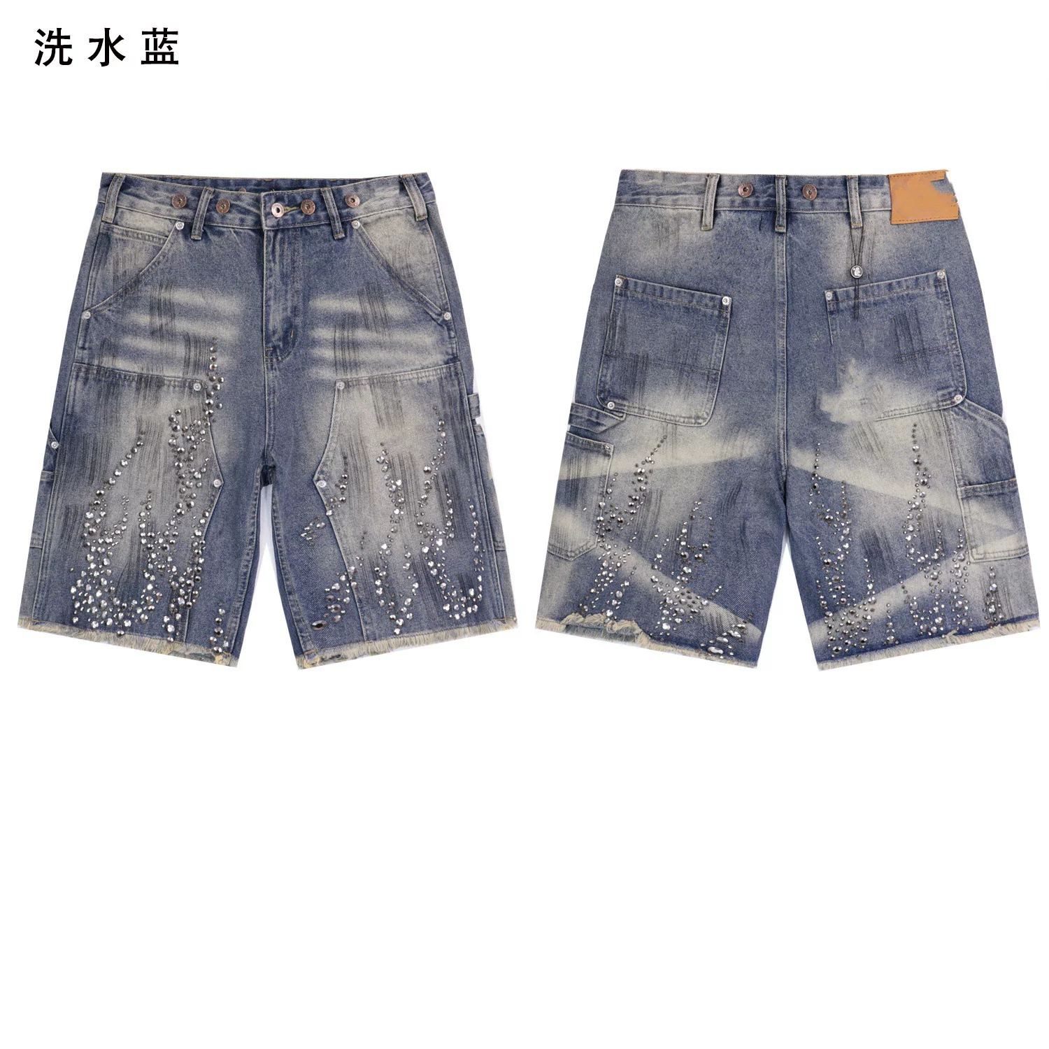 2024 American Style Trendy Brand Ripped Patchwork Ash Gray Men S Casual photo 28