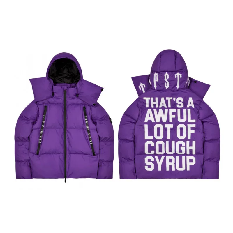 Trapstar Couple S Down Cotton Jacket Retro Stand Up Collar Glossy Simple Letter photo 8
