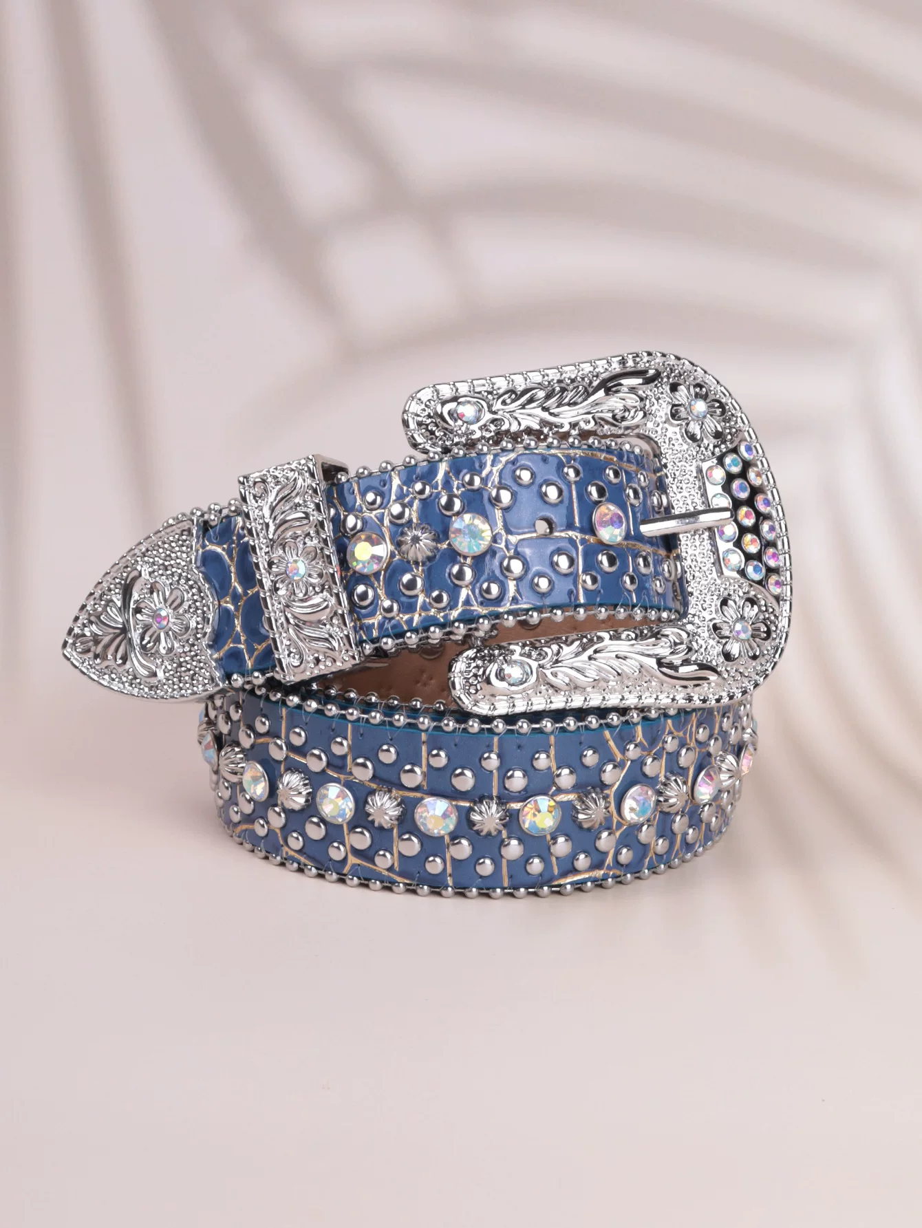 Decorative Studded Fashion Rhinestone Belt Dazzling Alloy Pin Buckle Faux photo 8