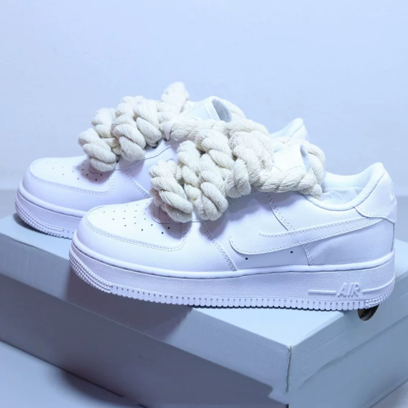 Af1 Hemp Rope Sneakers With Thick Laces Women S Sports photo 13