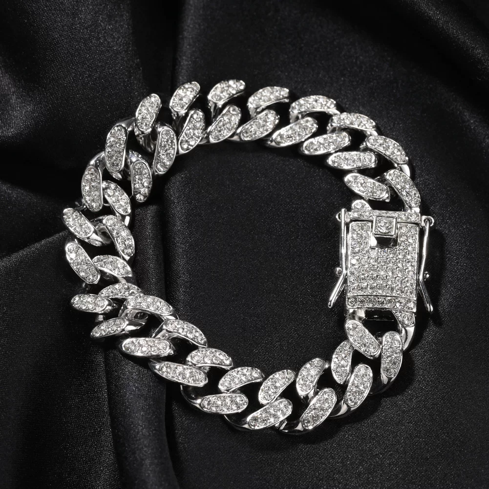 New Hip Hop 12Mm Alloy Bracelet For Men Fashionable And photo 3