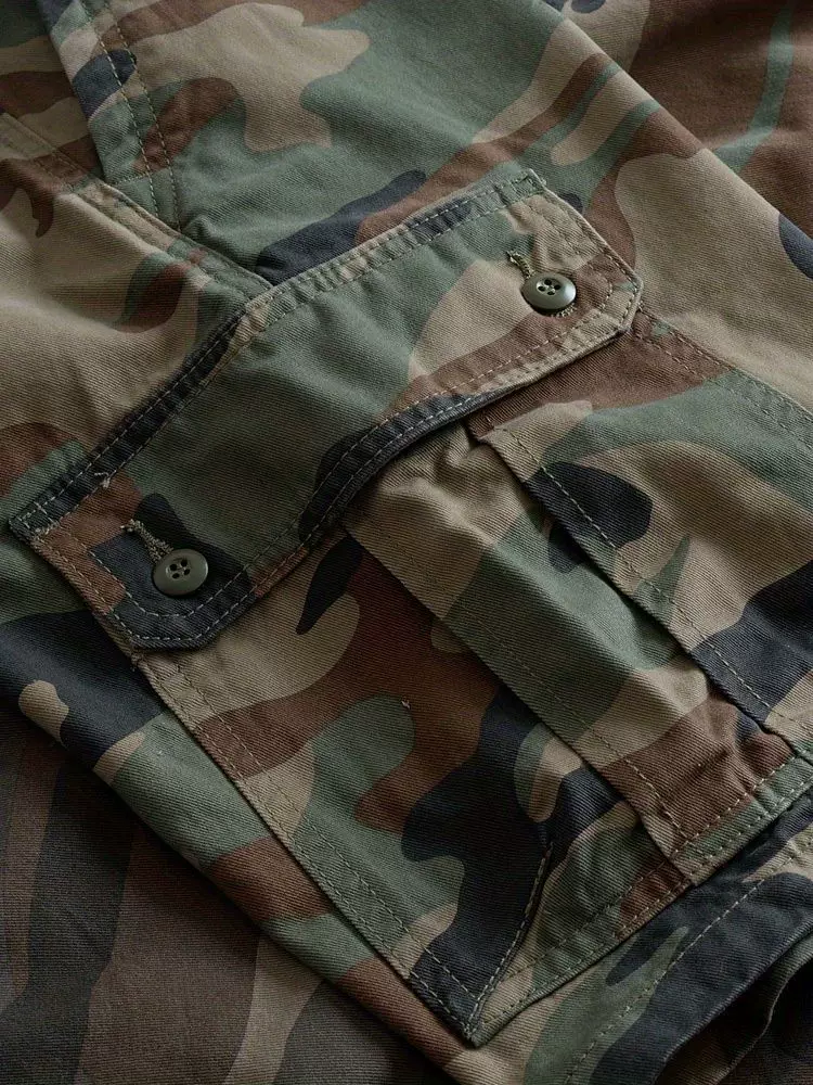 Heavyweight Pure Cotton Loose Fitting American Style Multi Pocket Cargo Shorts photo 5