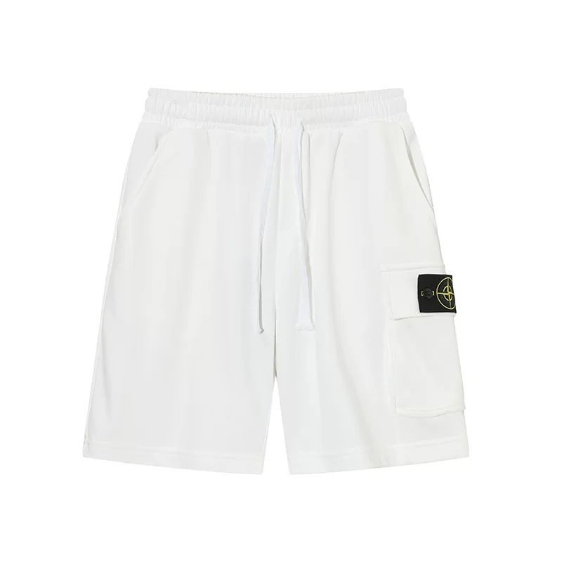 Stone Patterned Micro Label Compass Logo Casual Pocket Shorts photo 3