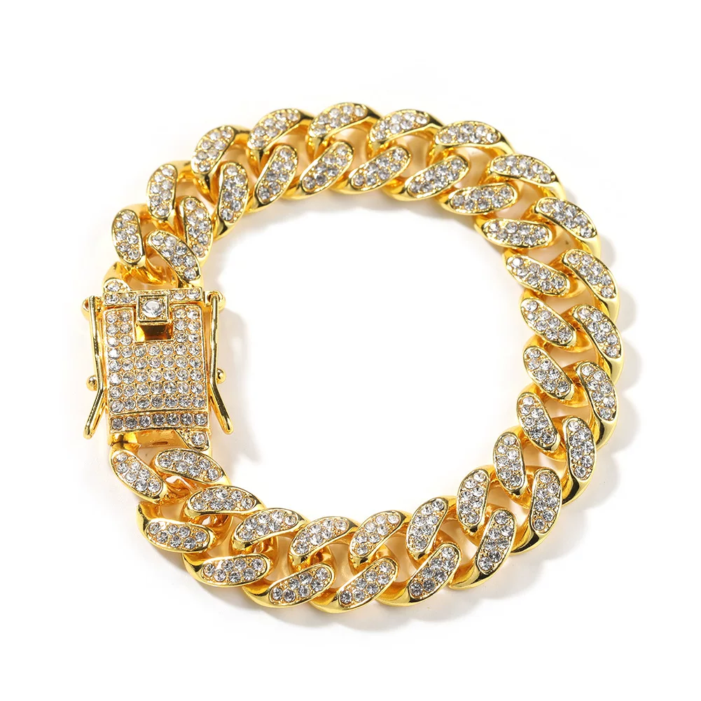 New Hip Hop 12Mm Alloy Bracelet For Men Fashionable And photo 5