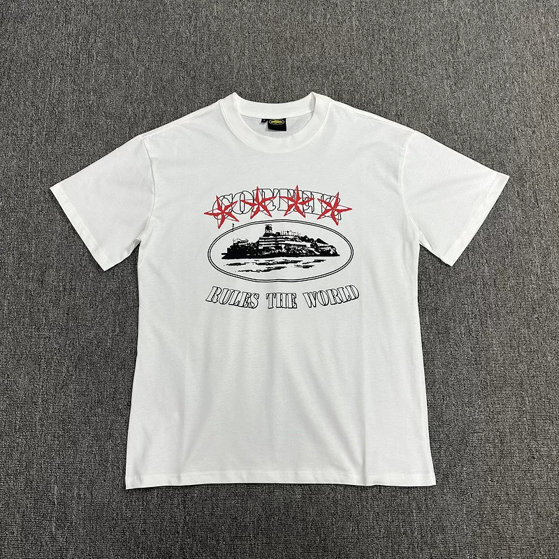 Corteiz Alcatraz Series T Shirt Short Sleeved Letter Logo Printed Round Neck photo 34
