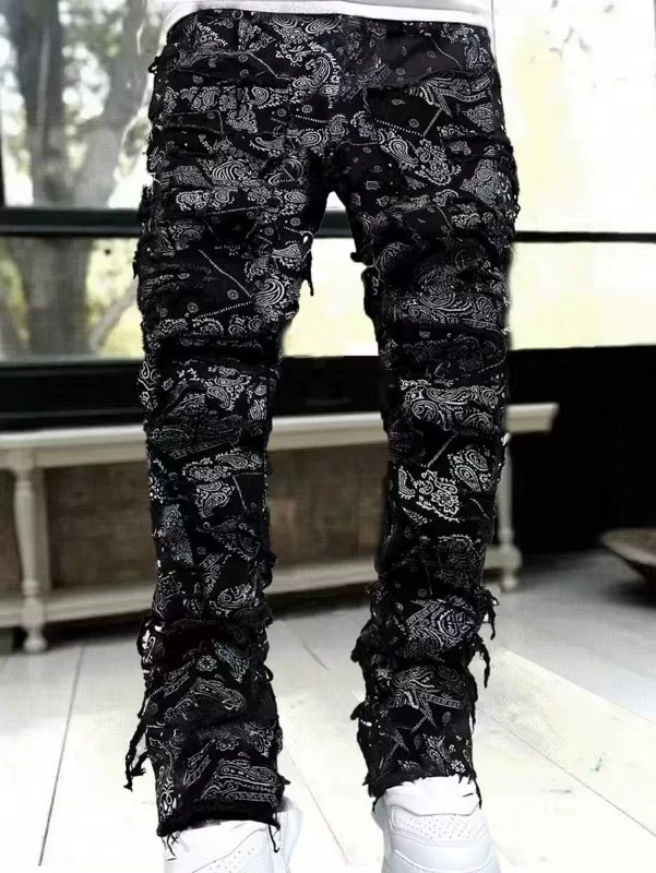 New Style Men S Straight Leg Jeans European And American Street photo 13