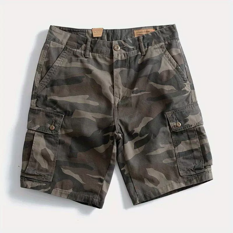 Heavyweight Pure Cotton Loose Fitting American Style Multi Pocket Cargo Shorts photo 6
