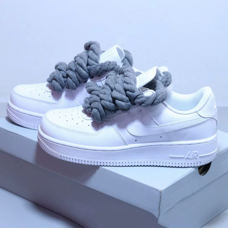 Af1 Hemp Rope Sneakers With Thick Laces Women S Sports photo 11