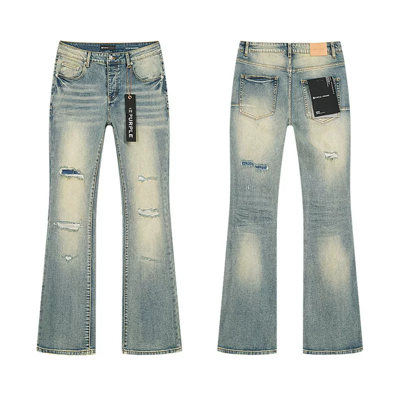 2024 American Style Trendy Brand Ripped Patchwork Ash Gray Men S Casual photo 19
