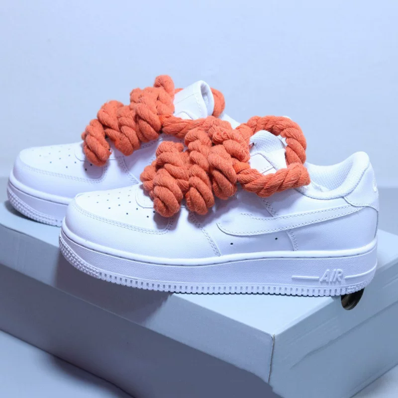 Af1 Hemp Rope Sneakers With Thick Laces Women S Sports photo 9