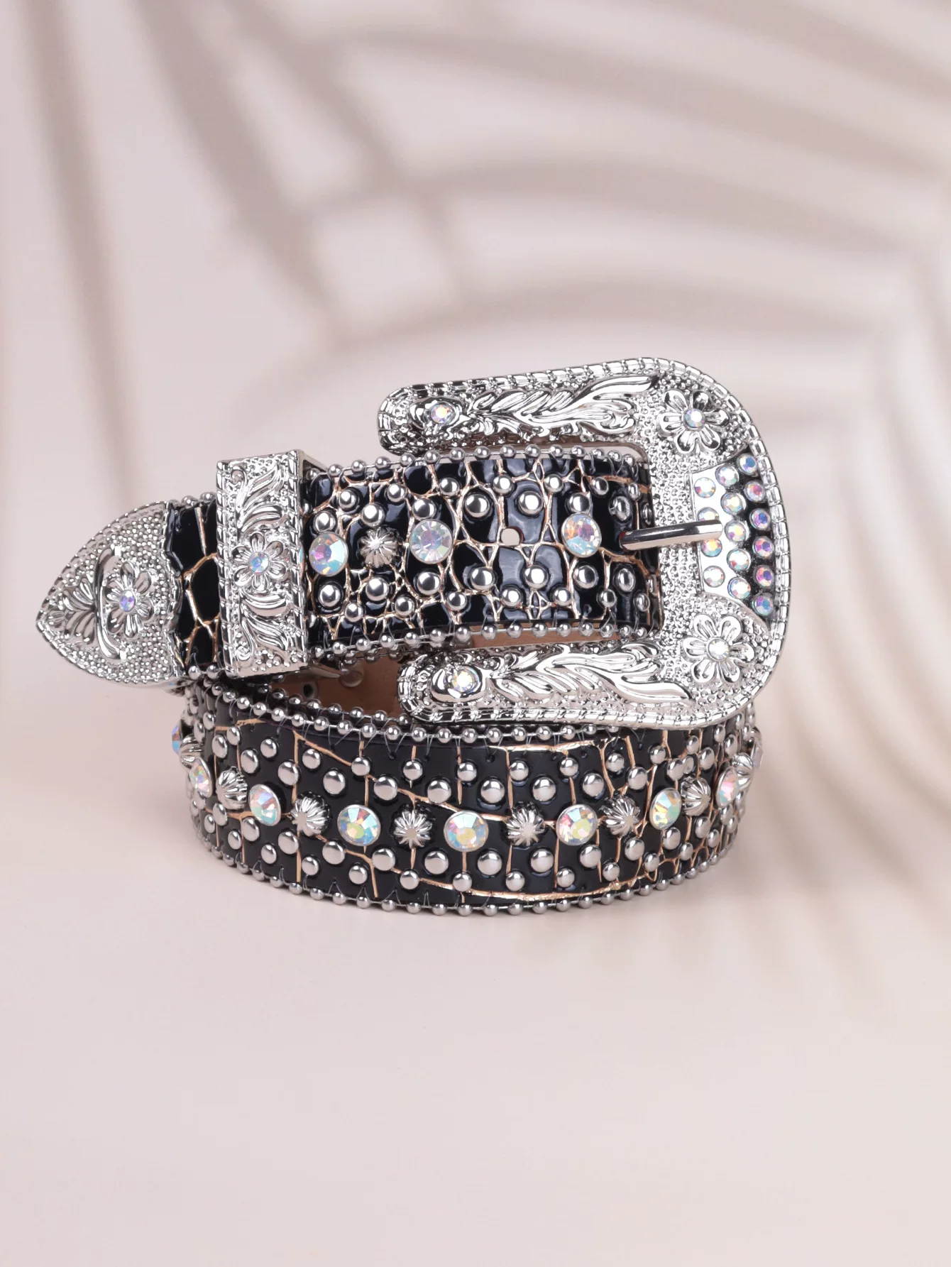 Decorative Studded Fashion Rhinestone Belt Dazzling Alloy Pin Buckle Faux photo 9