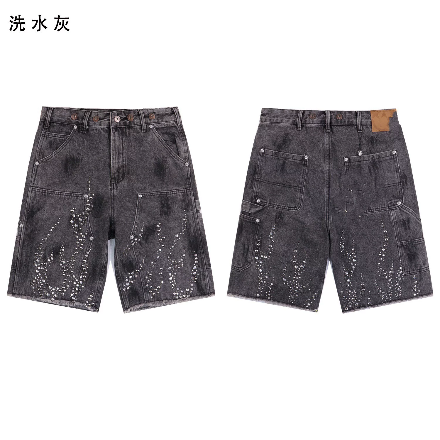 2024 American Style Trendy Brand Ripped Patchwork Ash Gray Men S Casual photo 26
