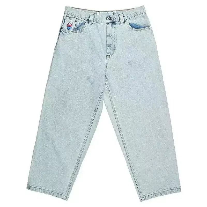 Loose Wide Leg American Retro Gradient Jeans For Men Trendy High Street photo 4