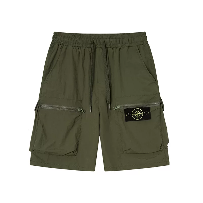Stone Patterned Micro Label Compass Logo Casual Pocket Shorts photo 28