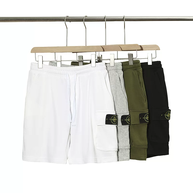 Stone Patterned Micro Label Compass Logo Casual Pocket Shorts photo 2