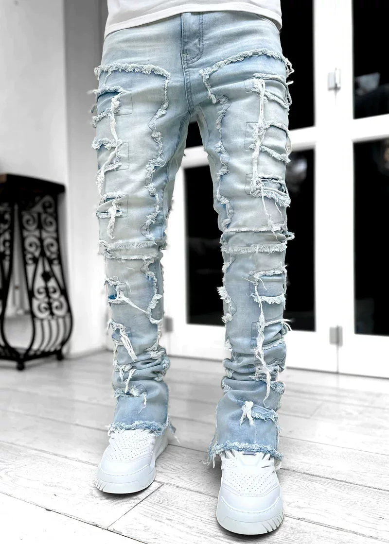 New Style Men S Straight Leg Jeans European And American Street photo 4