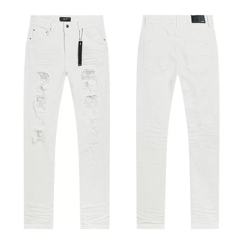2024 American Style Trendy Brand Ripped Patchwork Ash Gray Men S Casual photo 17