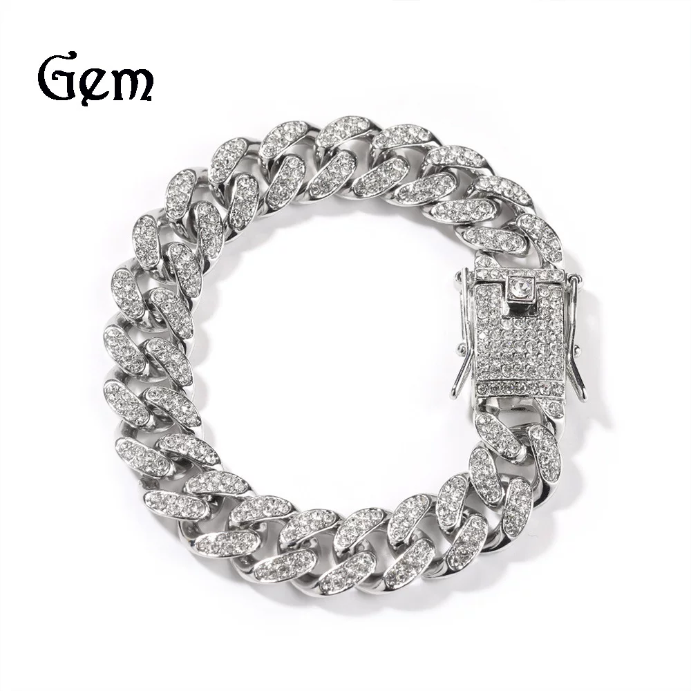 New Hip Hop 12Mm Alloy Bracelet For Men Fashionable And