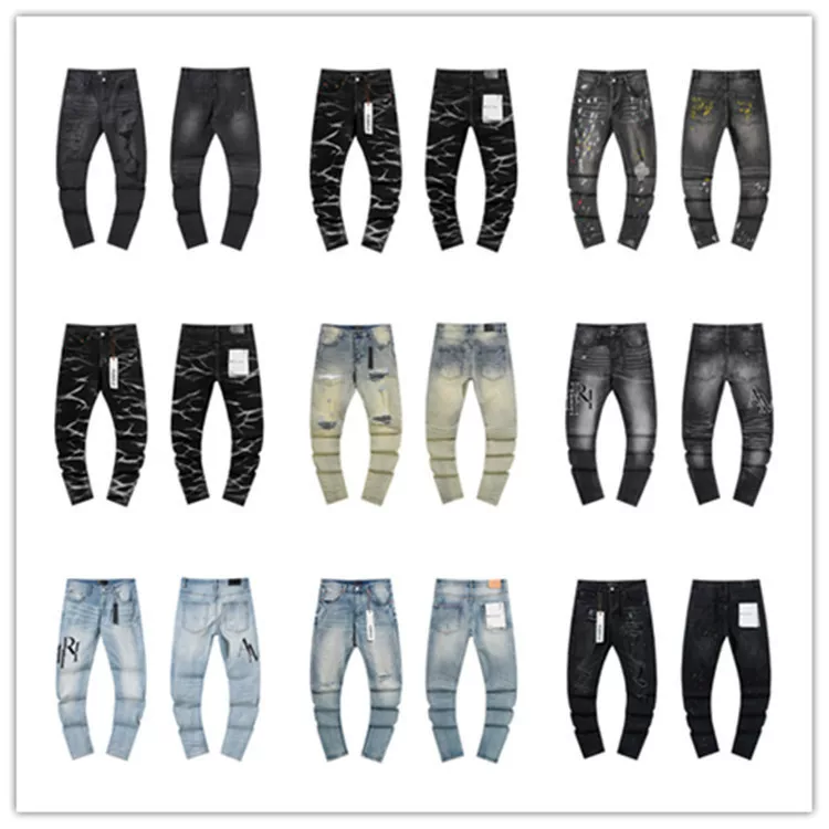 2024 American Style Trendy Brand Ripped Patchwork Ash Gray Men S Casual photo 43