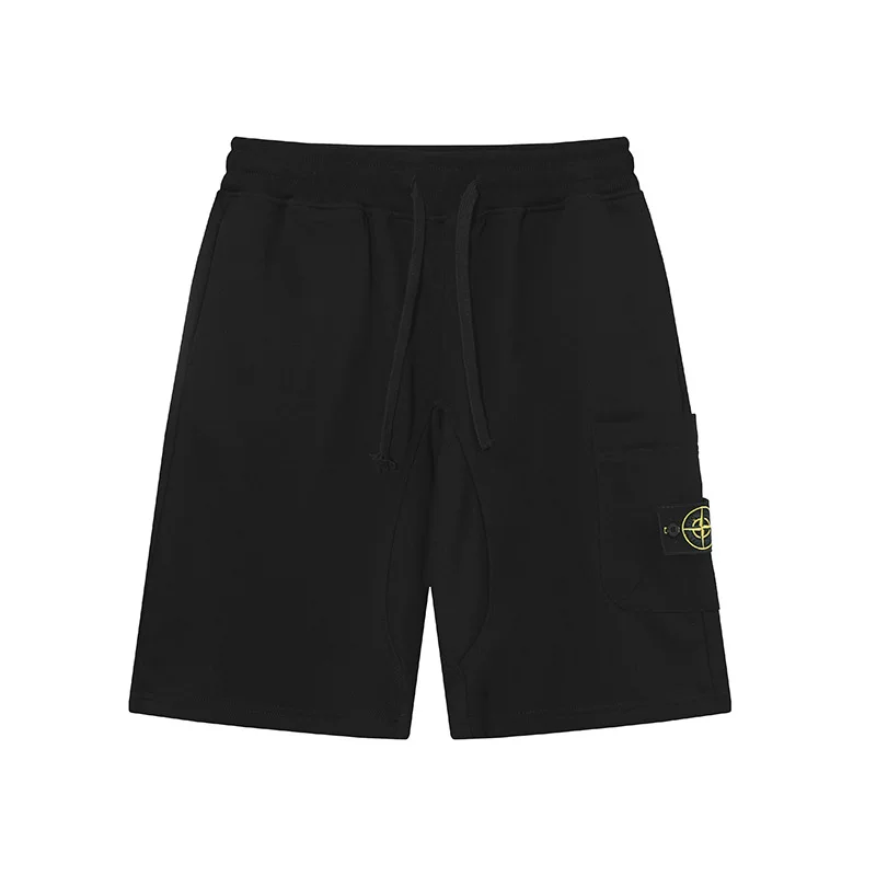 Stone Patterned Micro Label Compass Logo Casual Pocket Shorts photo 6