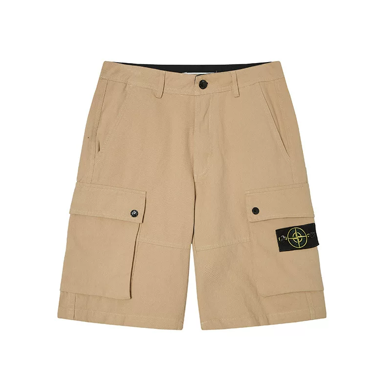 Stone Patterned Micro Label Compass Logo Casual Pocket Shorts photo 21