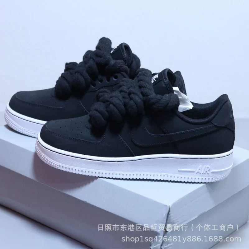 Af1 Hemp Rope Sneakers With Thick Laces Women S Sports photo 3