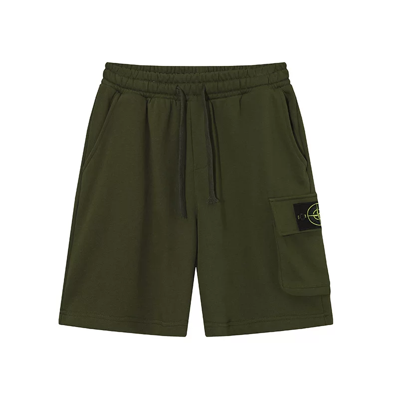 Stone Patterned Micro Label Compass Logo Casual Pocket Shorts photo 4