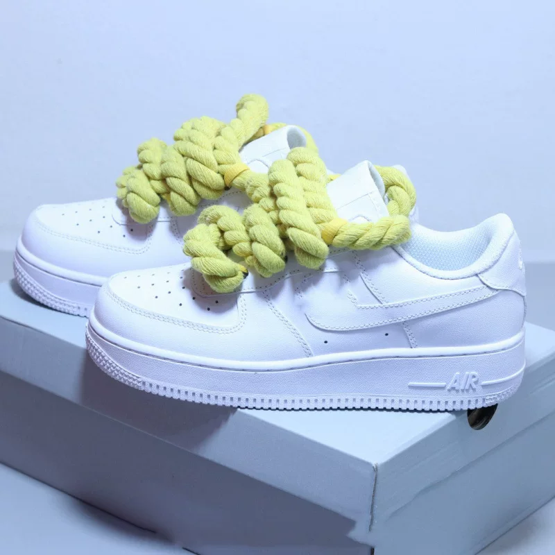 Af1 Hemp Rope Sneakers With Thick Laces Women S Sports photo 10