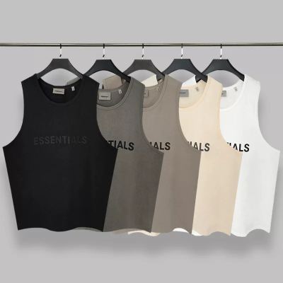Essentials Hhh American High Street Fashion Brand Casual Loose T-Shirt with Letters on the Chest Fog Vest Base Shirt for Men