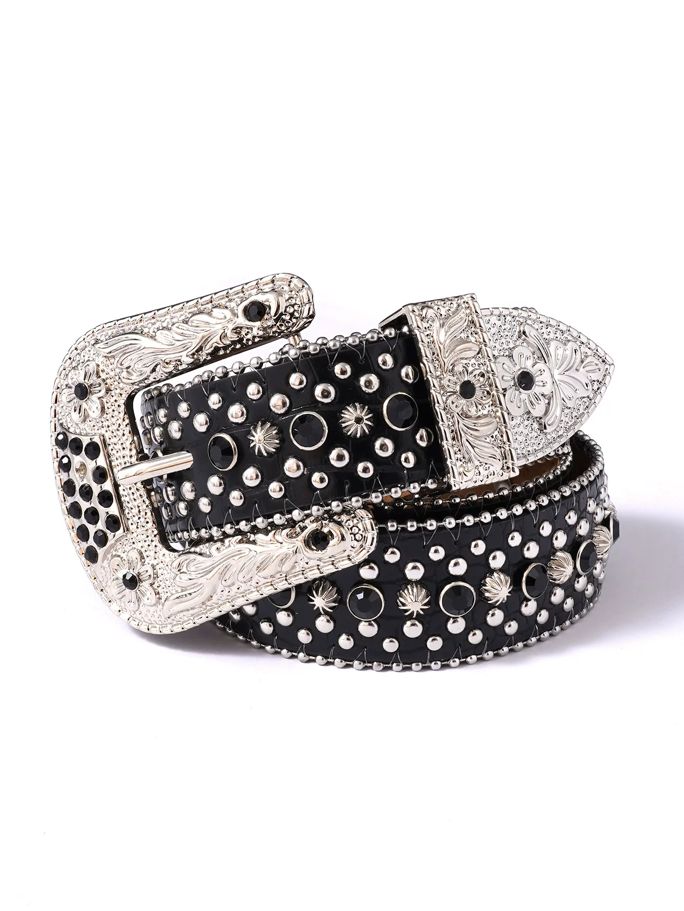 Decorative Studded Fashion Rhinestone Belt Dazzling Alloy Pin Buckle Faux photo 2