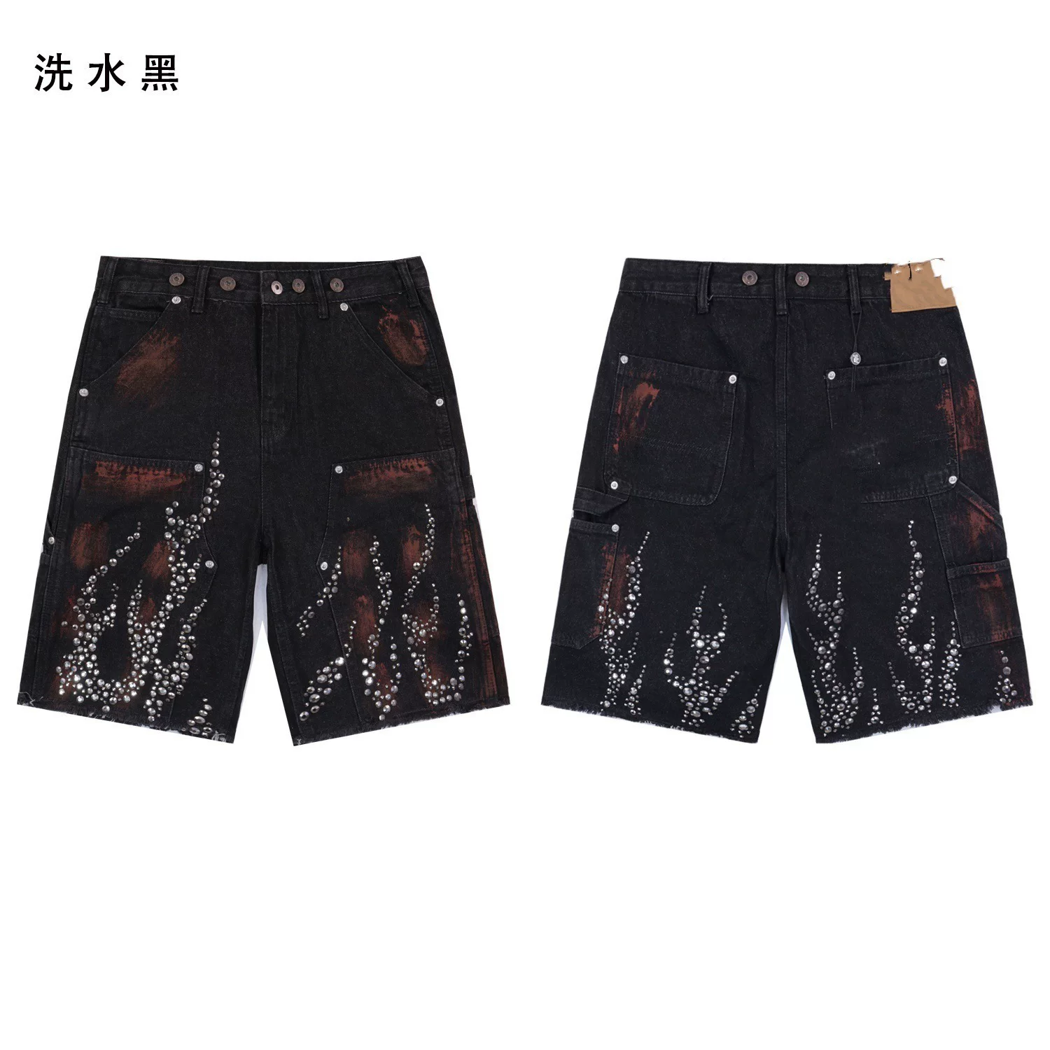 2024 American Style Trendy Brand Ripped Patchwork Ash Gray Men S Casual photo 25