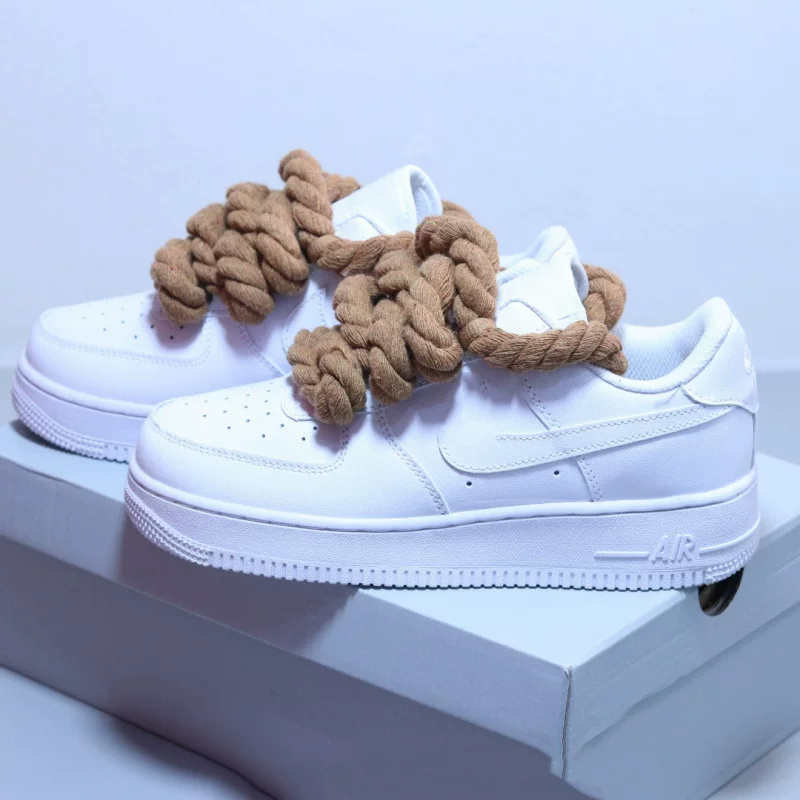 Af1 Hemp Rope Sneakers With Thick Laces Women S Sports photo 22