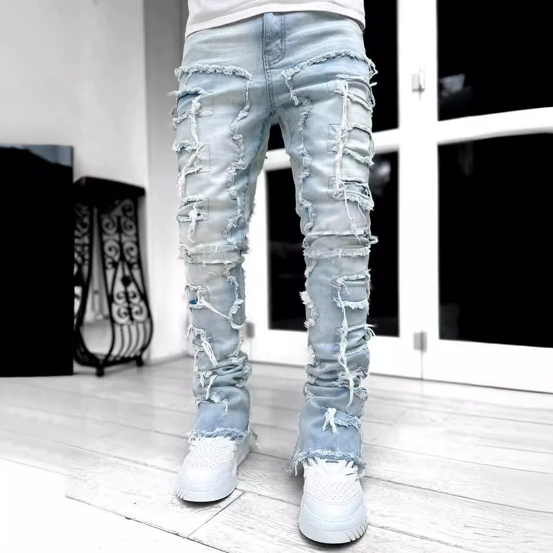 New Style Men S Straight Leg Jeans European And American Street photo 14