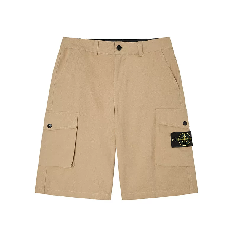 Stone Patterned Micro Label Compass Logo Casual Pocket Shorts photo 15