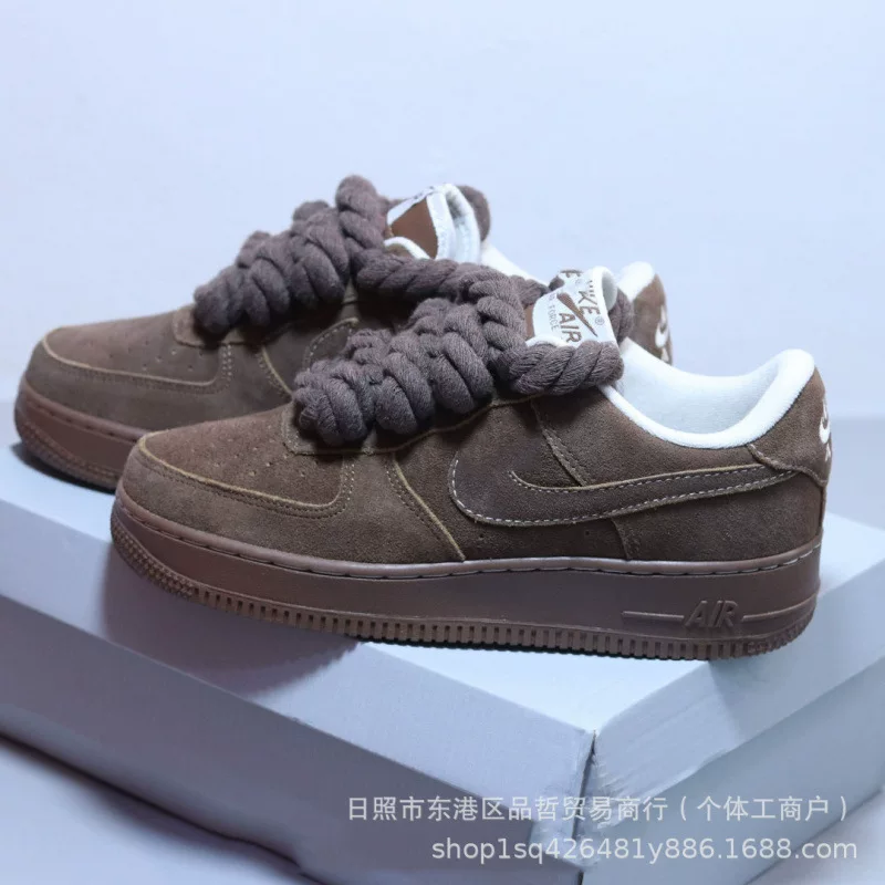 Af1 Hemp Rope Sneakers With Thick Laces Women S Sports photo 5