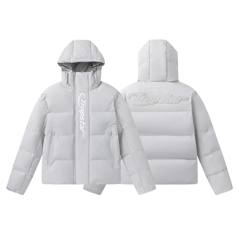 Trapstar Couple S Down Cotton Jacket Retro Stand Up Collar Glossy Simple Letter photo 10